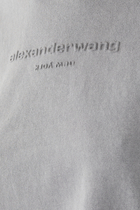 Acid Wash Logo-Embossed Shrunken T-Shirt